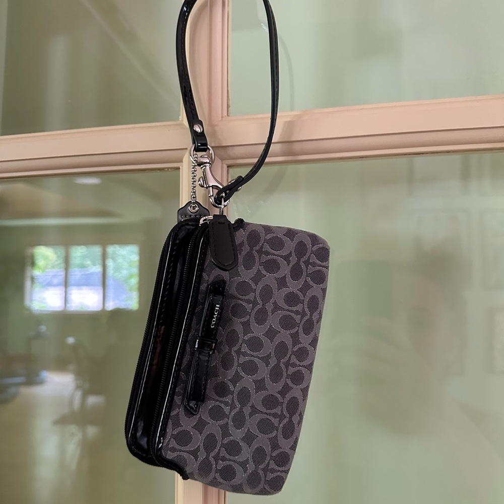 Coach Black and Gray Wristlet